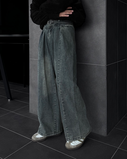 新品★マチャット★ウォッシュデニム★グレー デザインタックストレートウォッシュデニム TO0132 – YOLO(ヨロ