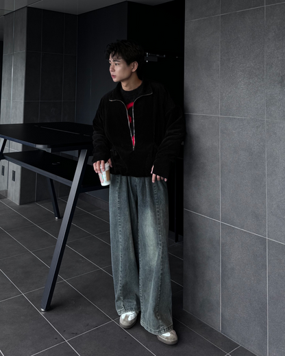 yolo ヴィンテージストレートウォッシュデニム yolo ヴィンテージストレートウォッシュデニム HA0005 - パンツ