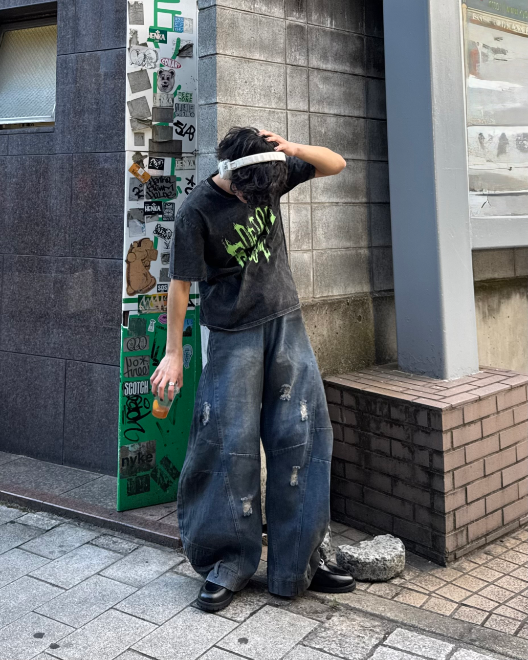 アップサイドダウンダメージウォッシュバルーンデニム TO0193