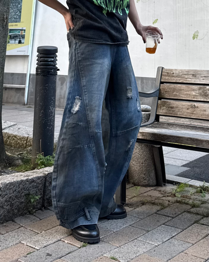 アップサイドダウンダメージウォッシュバルーンデニム TO0193