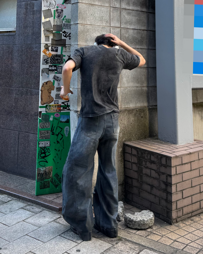 アップサイドダウンダメージウォッシュバルーンデニム TO0193
