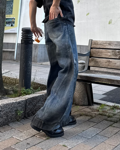 アップサイドダウンダメージウォッシュバルーンデニム TO0193