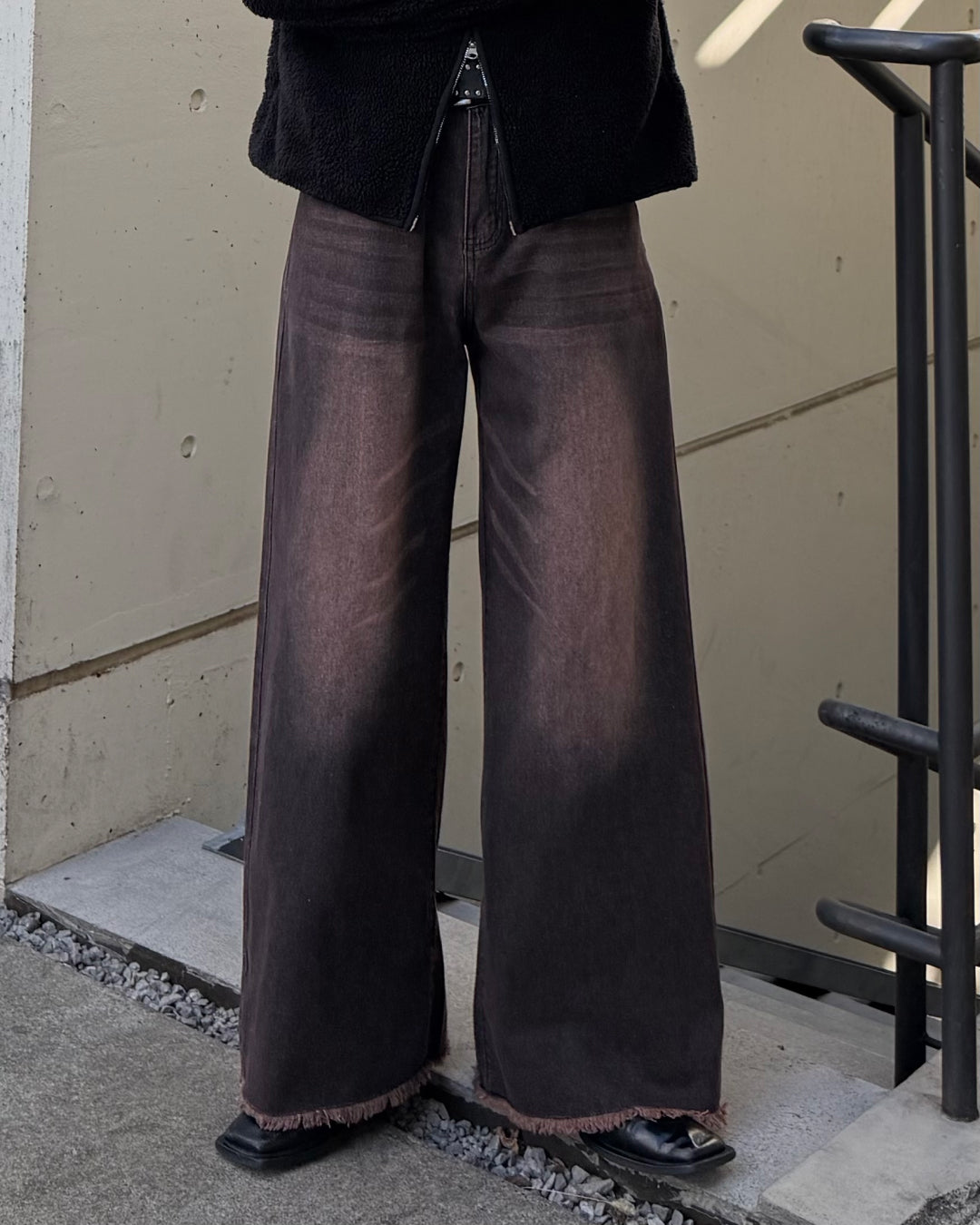 ピンクウォッシュフリンジデニム TO0194