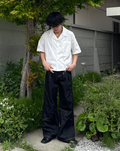 ステッチデザインストレートデニムパンツ TO0202