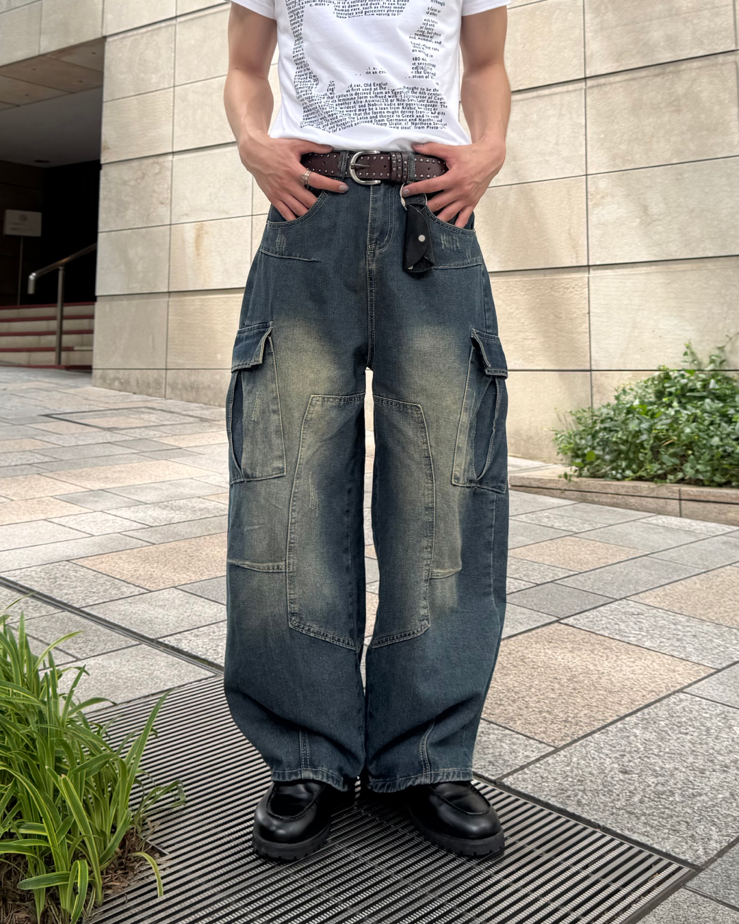 ヴィンテージウォッシュカーゴデニムパンツ TO0500 – YOLO(ヨロ ヴィンテージウォッシュカーゴデニムパンツ TO0500 – YOLO(ヨロ