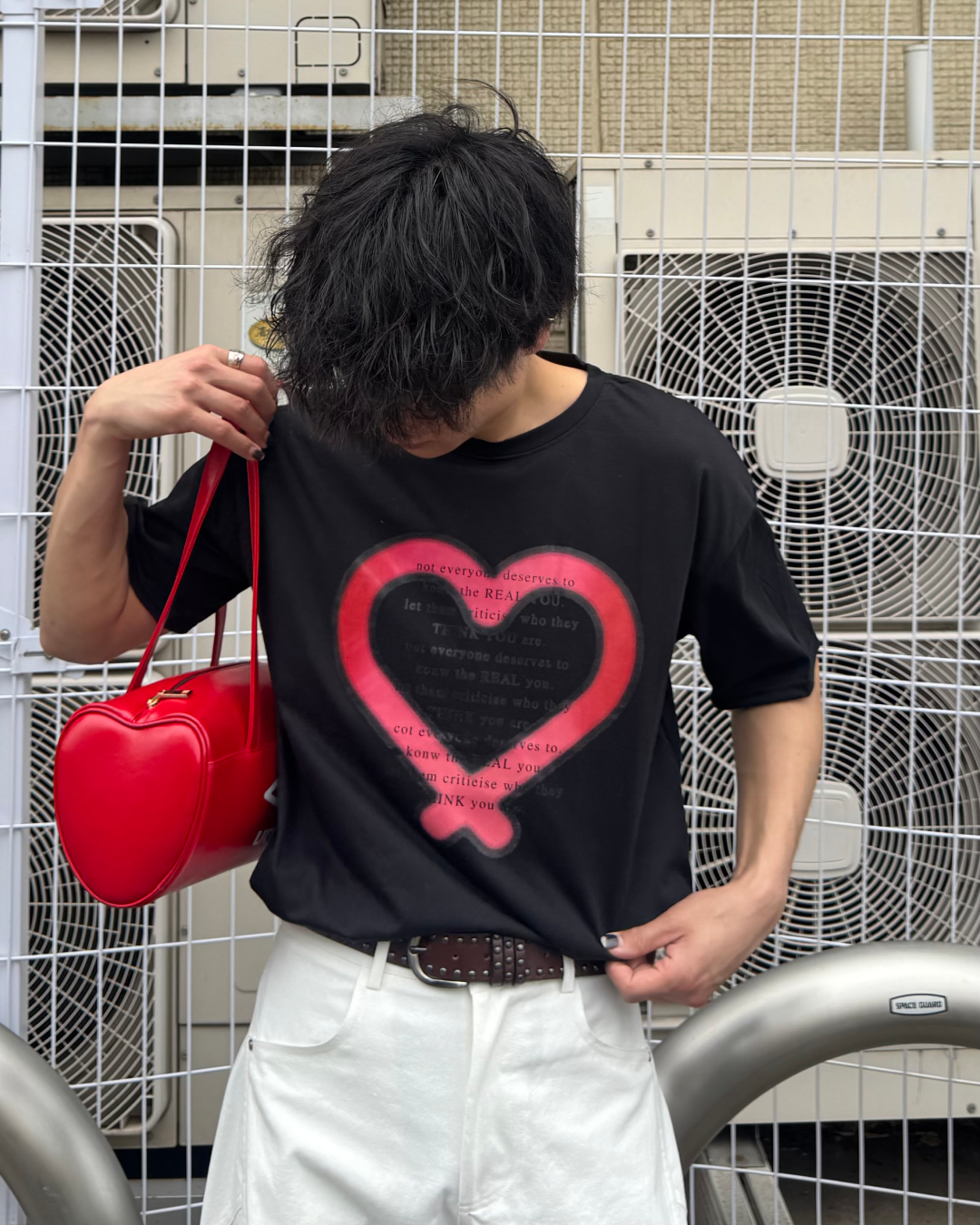 レタリングハートプリントTシャツ TO1081
