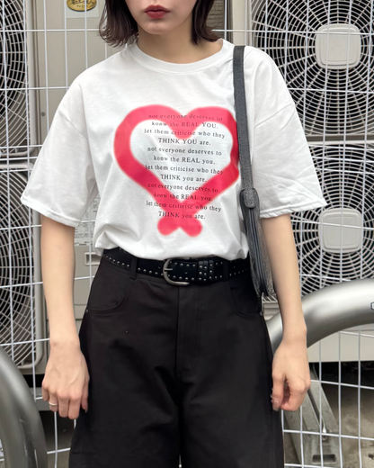 SAINT LAURENT ハートプリントTシャツ ハート Saint Laurent(サンローラン) トップス(レディース