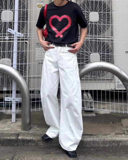 レタリングハートプリントTシャツ TO1081