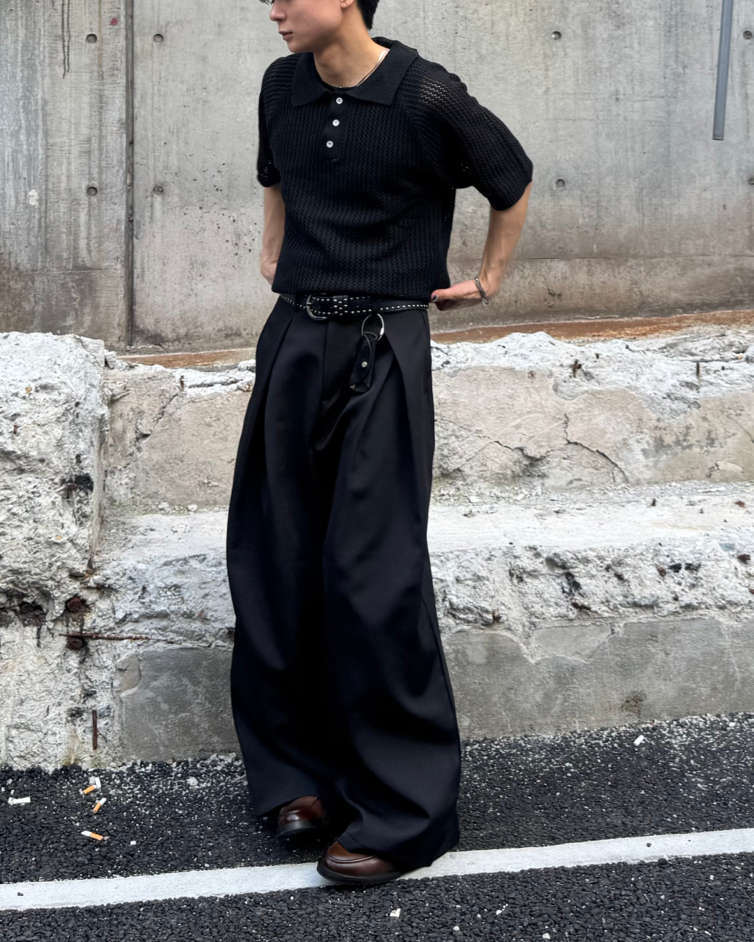 カラーメッシュポロニットTシャツ TO1206 – YOLO(ヨロ カラーメッシュポロニットTシャツ TO1206 – YOLO(ヨロ