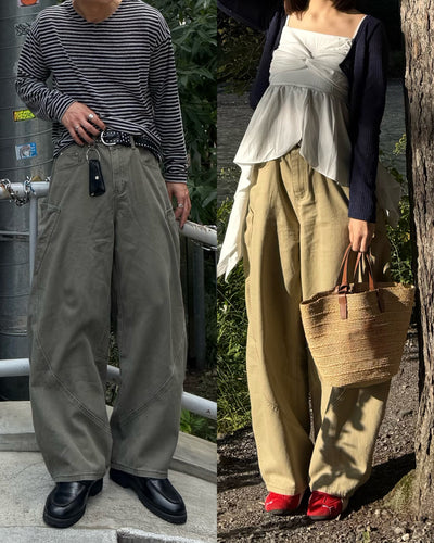 ユニセックスビッグポケットカーブデニムパンツ TO1367