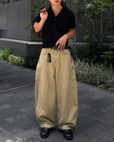 ユニセックスビッグポケットカーブデニムパンツ TO1367