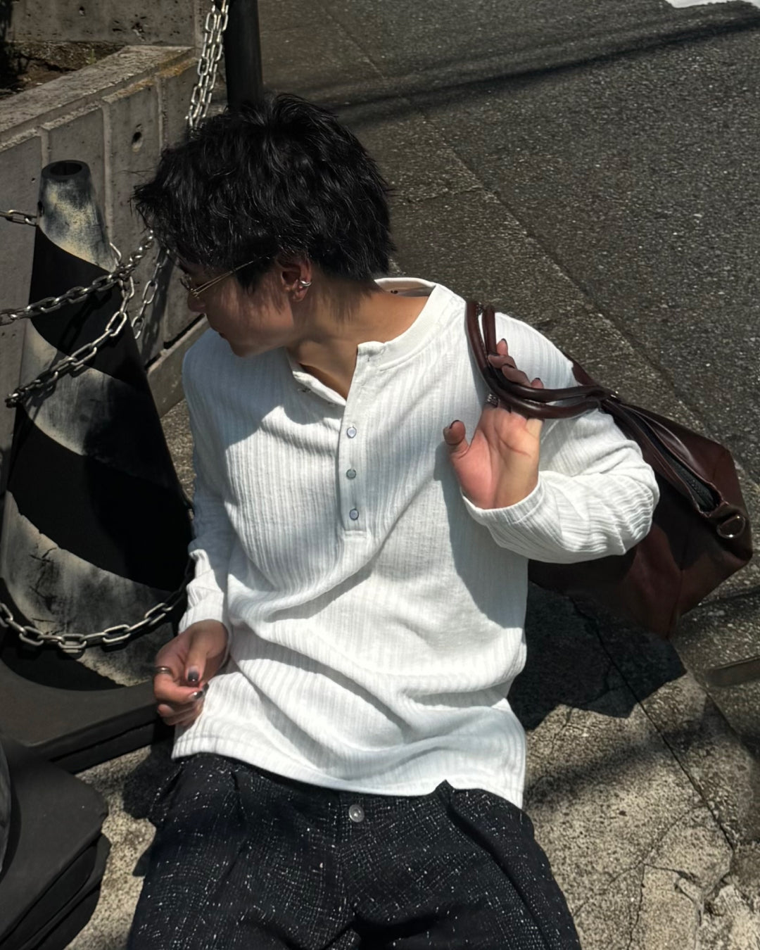パールボタンヘンリーネックシアーライクロンT TO1452 – YOLO