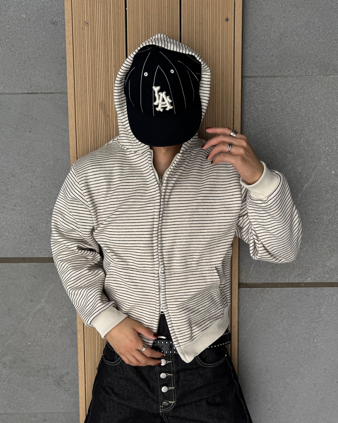 起毛ボーダー短丈ダブルジップパーカー TO1540 – YOLO（ヨロ