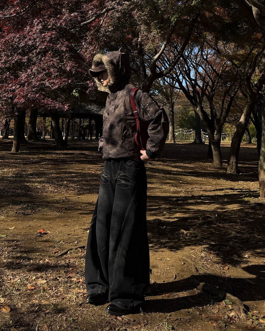 即納】シックカモフラファーフードキルティングジャケット TO5054