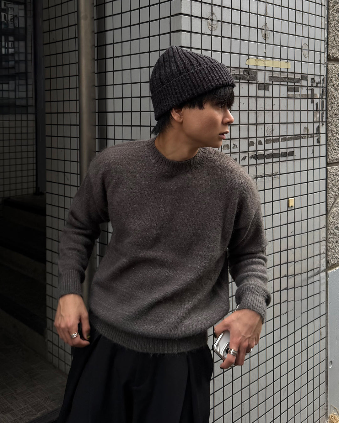 ミックスカラーショートニット TO1554