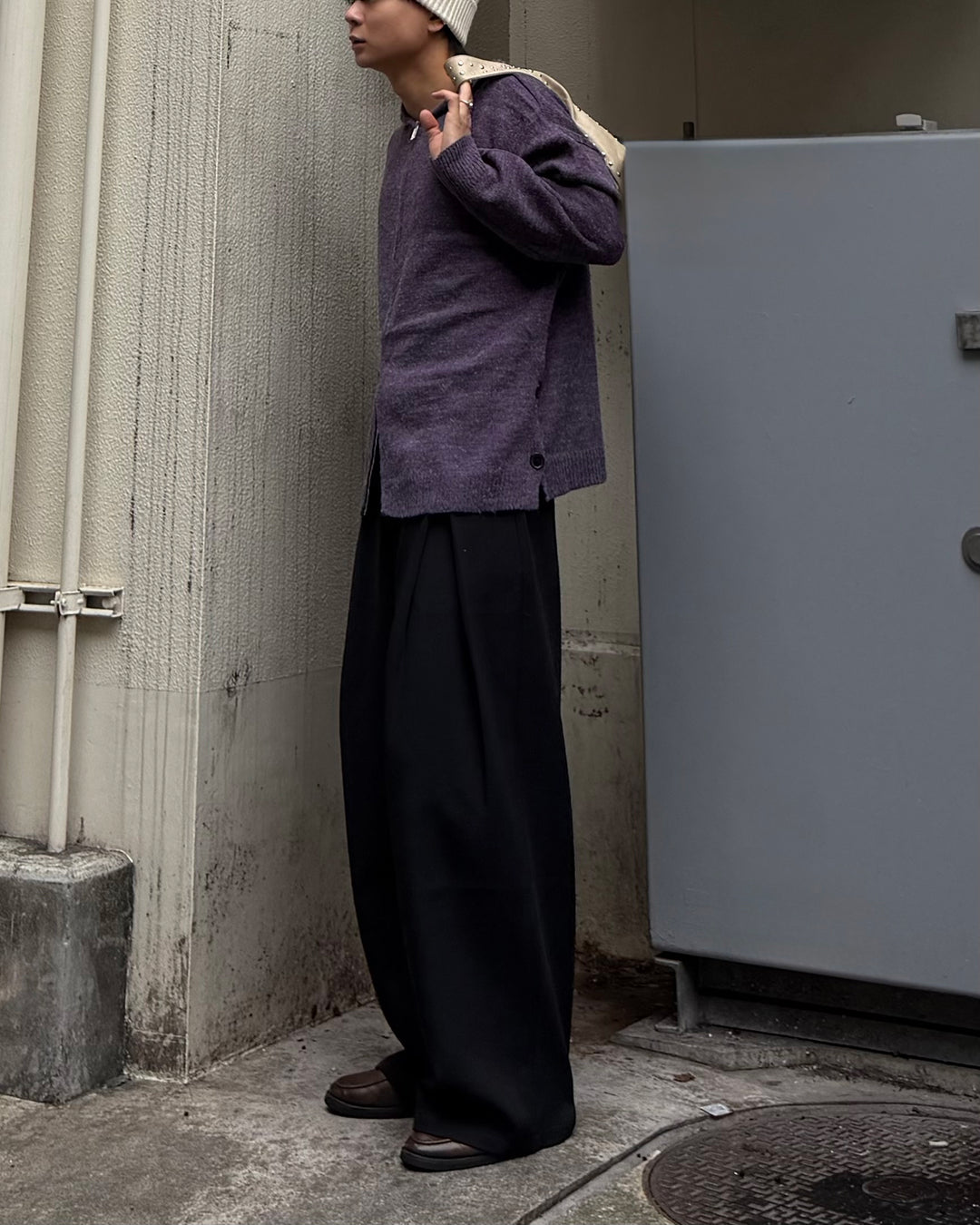 ミックスカラーWジップフードニット TO1555