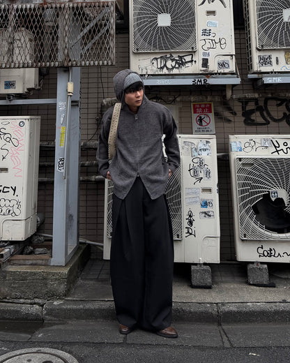 ミックスカラーWジップフードニット TO1555