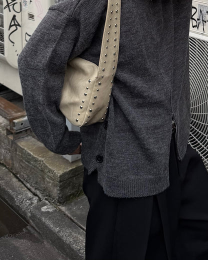 ミックスカラーWジップフードニット TO1555