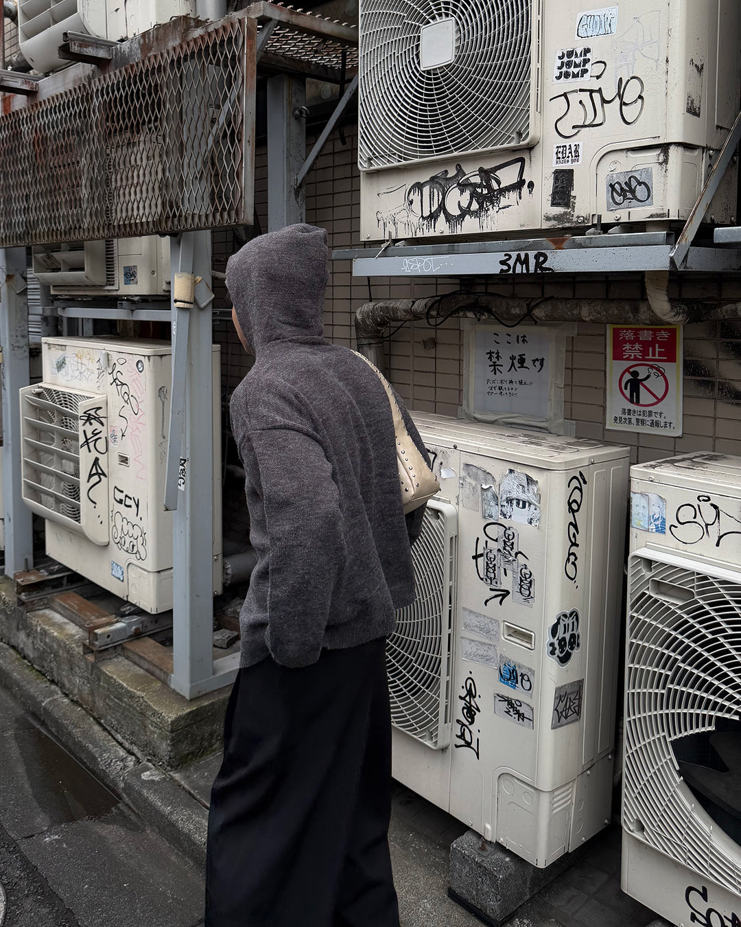 ミックスカラーWジップフードニット TO1555