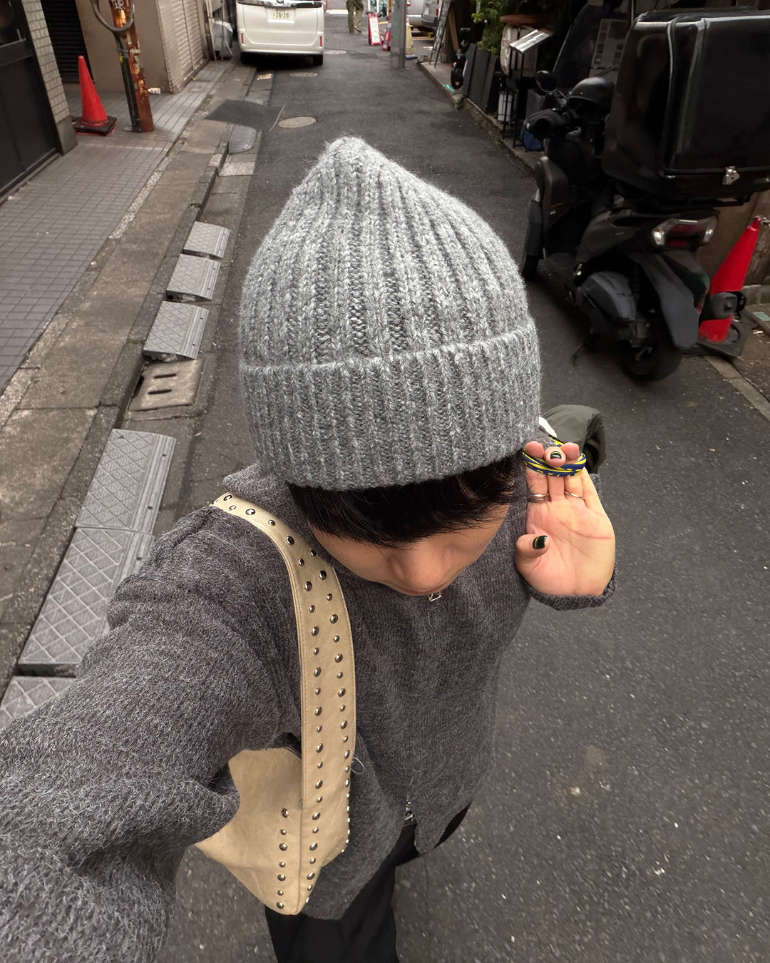 ミックスカラーWジップフードニット TO1555