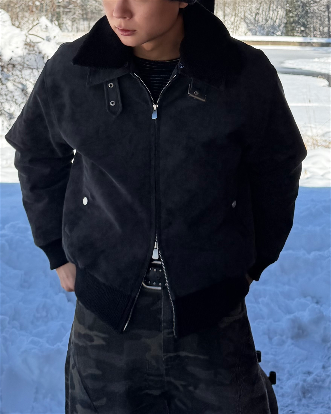 3wayボア襟キルティングジャケット TO1579