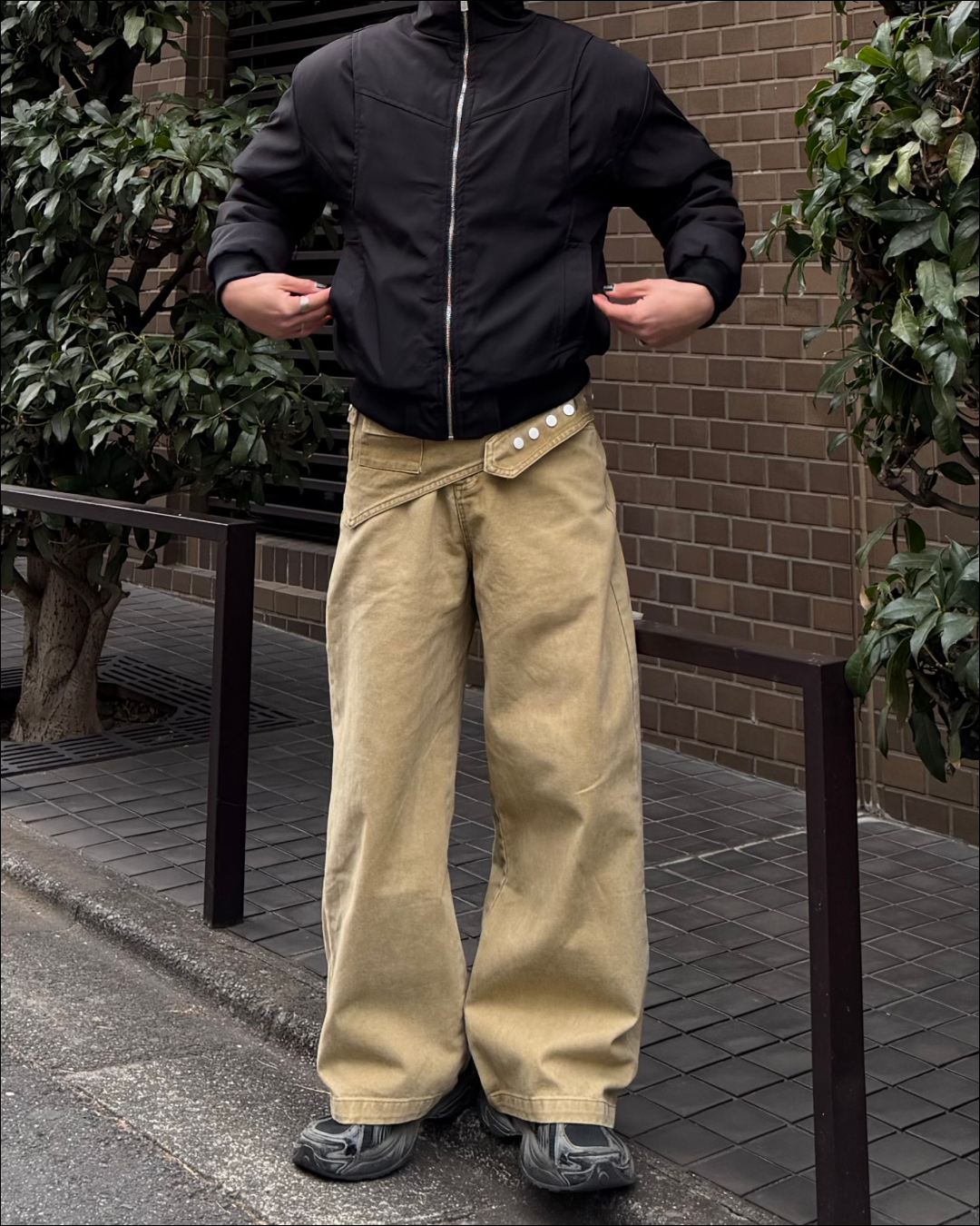 【即納】3wayデザインベルト付ウォッシュワイドデニム TO1616