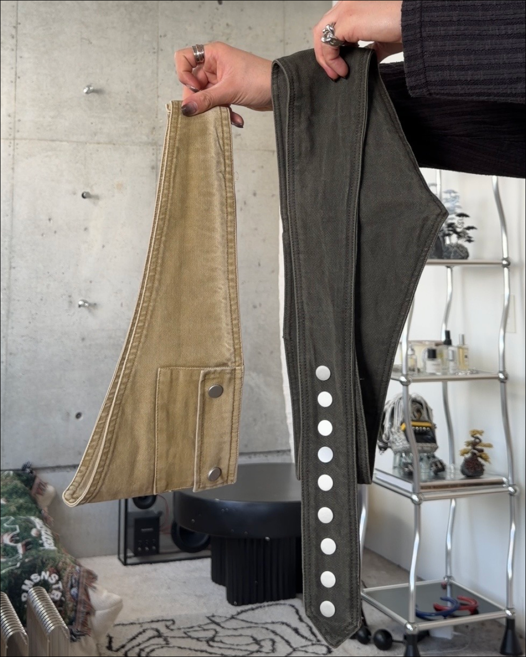 【即納】3wayデザインベルト付ウォッシュワイドデニム TO1616