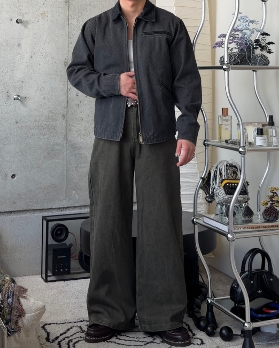 【即納】3wayデザインベルト付ウォッシュワイドデニム TO1616