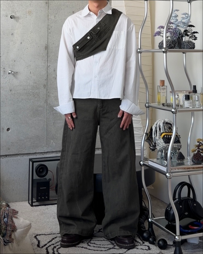 【即納】3wayデザインベルト付ウォッシュワイドデニム TO1616