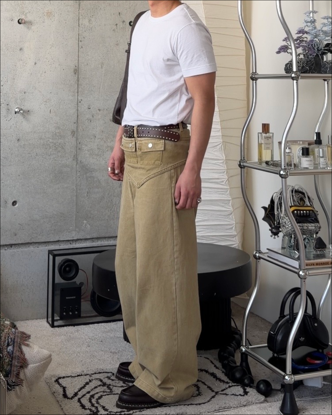 【即納】3wayデザインベルト付ウォッシュワイドデニム TO1616