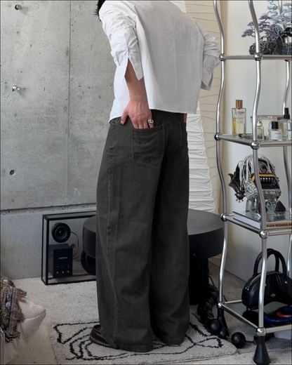 【即納】3wayデザインベルト付ウォッシュワイドデニム TO1616