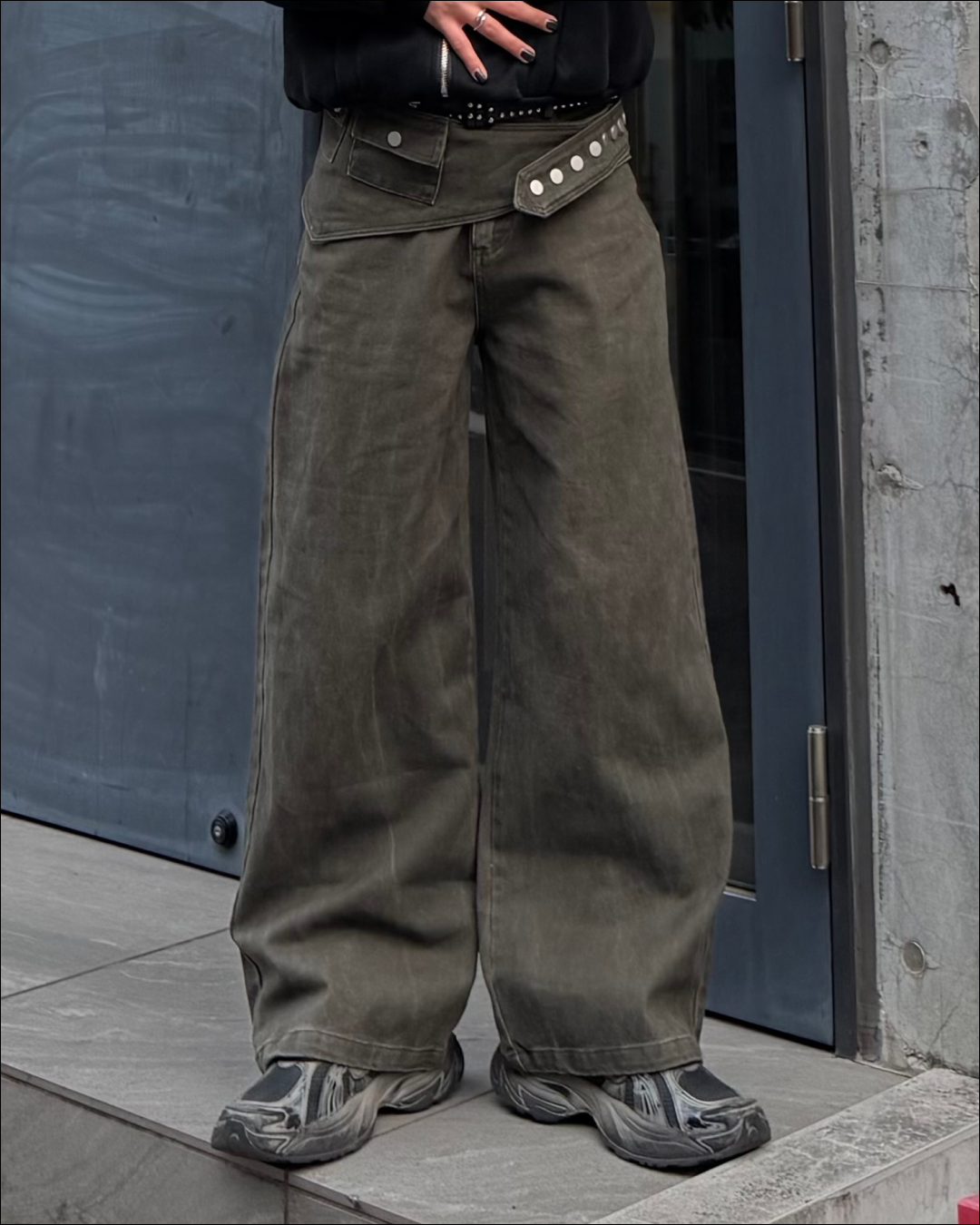 【即納】3wayデザインベルト付ウォッシュワイドデニム TO1616