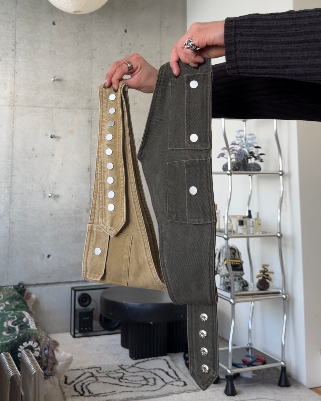 【即納】3wayデザインベルト付ウォッシュワイドデニム TO1616