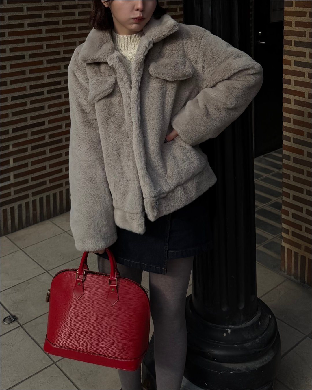 ユニセックスボリュームファーショートブルゾン TO1676