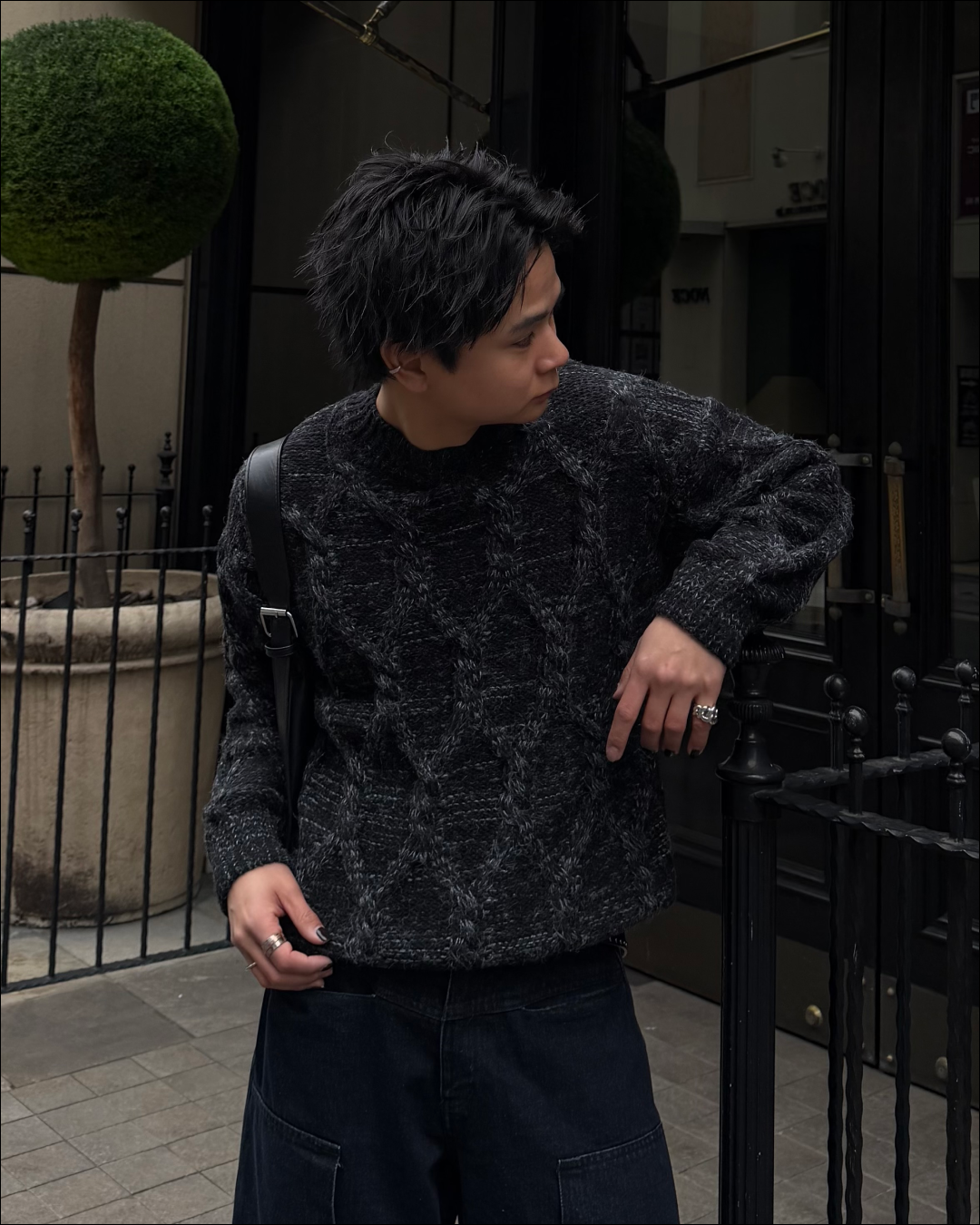 メランジケーブルヘビーショートニット TO1778