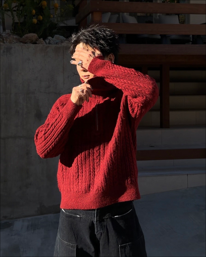 ハーフジップショートニット TO1786