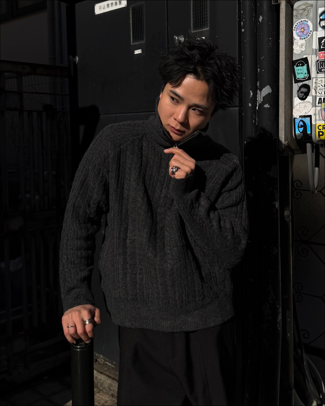 ハーフジップショートニット TO1786