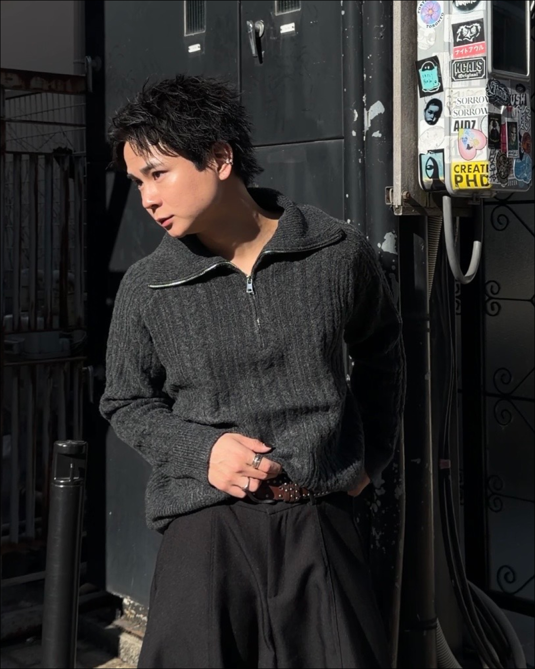 ハーフジップショートニット TO1786