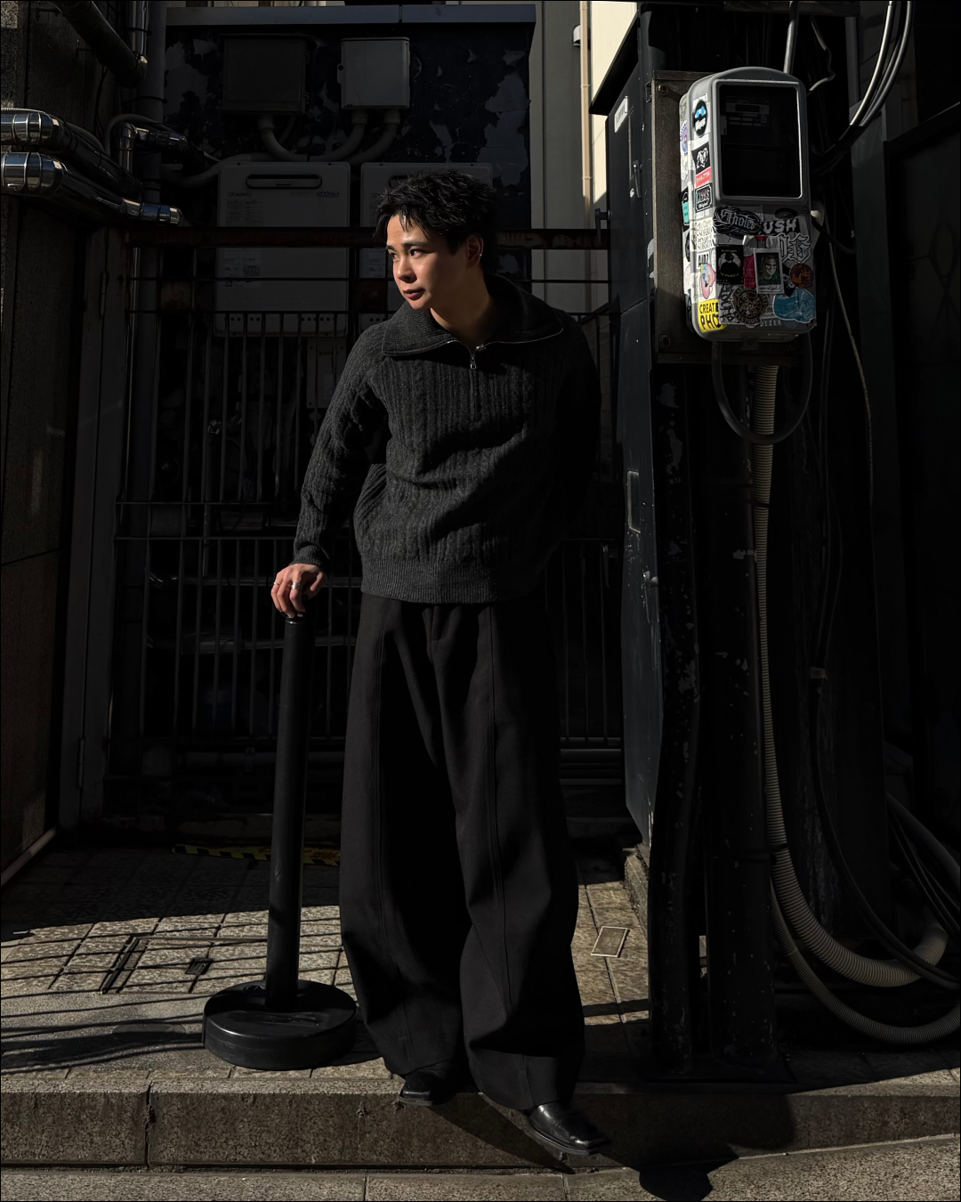 ハーフジップショートニット TO1786