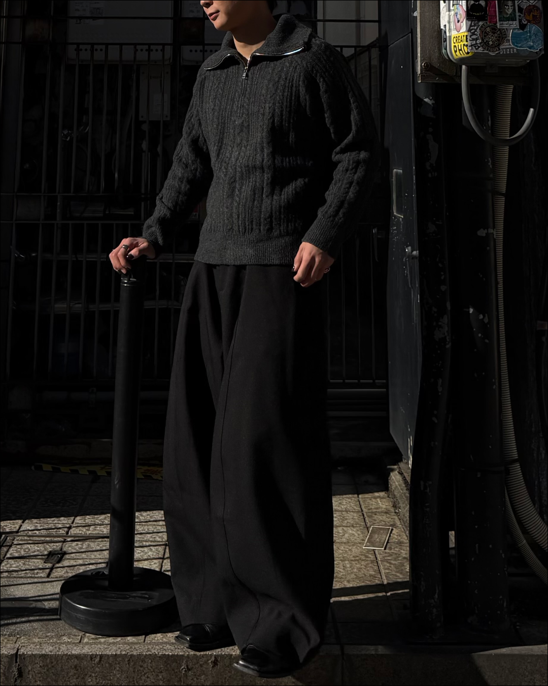 ハーフジップショートニット TO1786