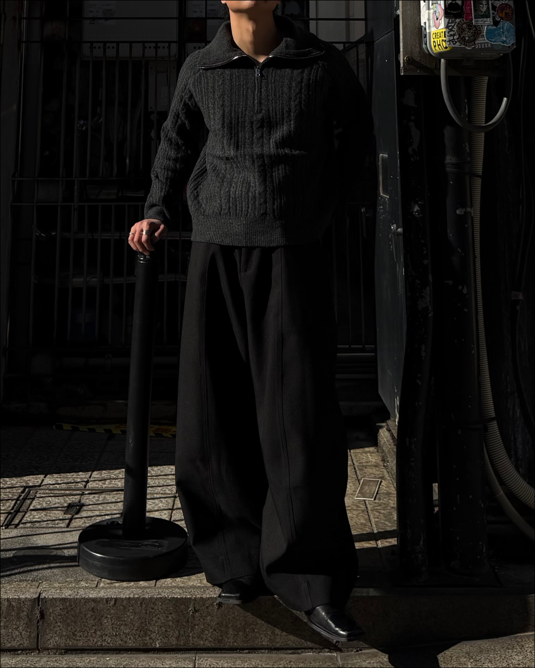 ハーフジップショートニット TO1786