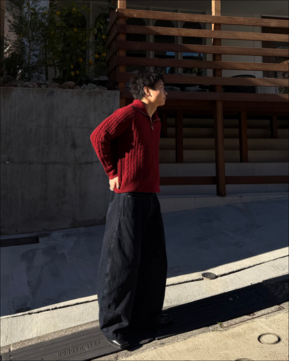 ハーフジップショートニット TO1786