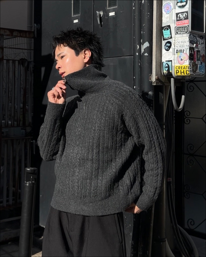 ハーフジップショートニット TO1786