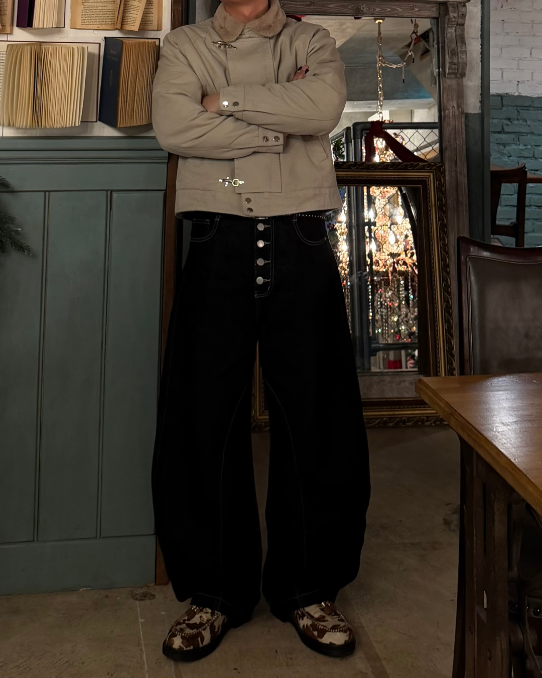 【即納】ステッチボタンフライカーブデニム TO1800