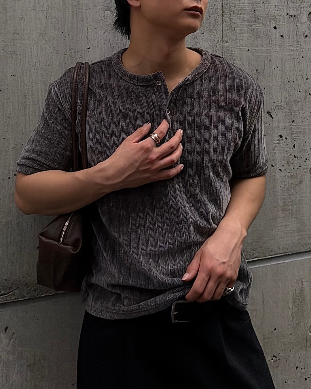 デザインショートヘンリーネックT TO1997