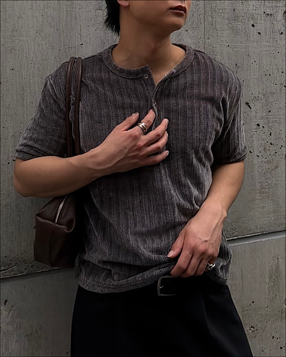 デザインショートヘンリーネックT TO1997