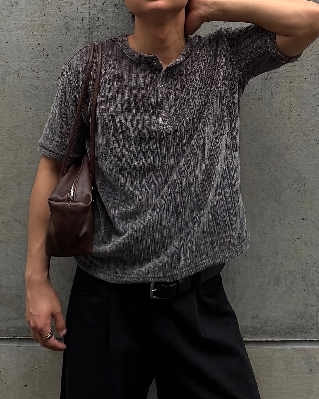 デザインショートヘンリーネックT TO1997