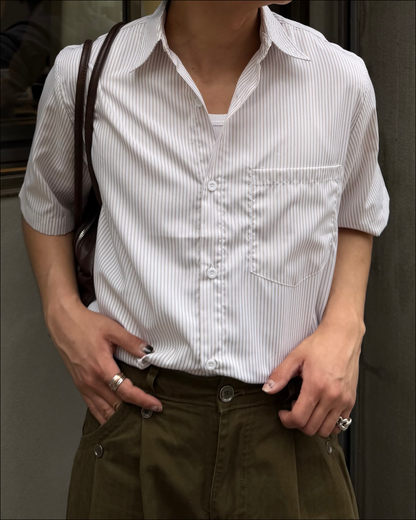 サマーストライプショートシャツ TO2002