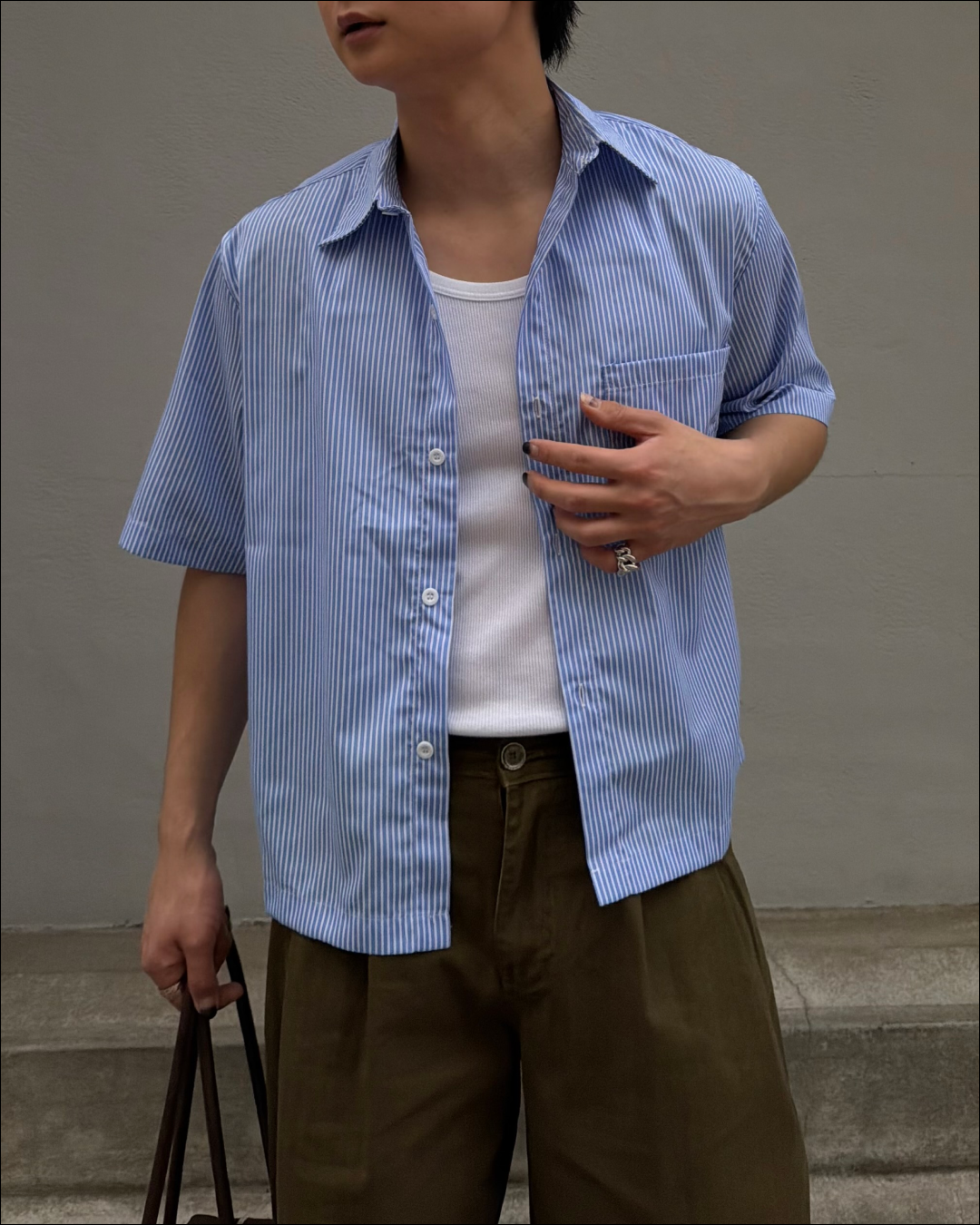 サマーストライプショートシャツ TO2002