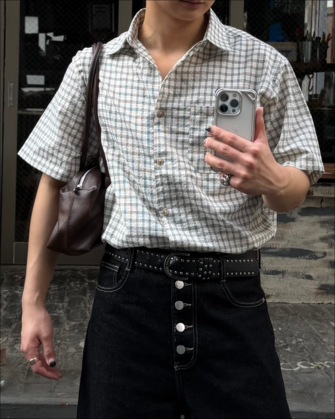 チェックシアサッカーシャツ TO2067